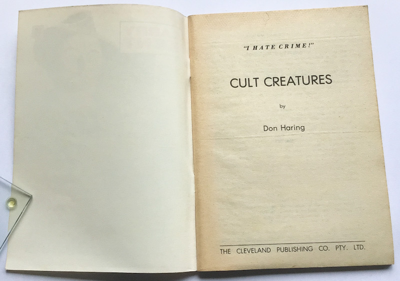 Larry Kent Cult Creatures Australian Detective paperback book No782